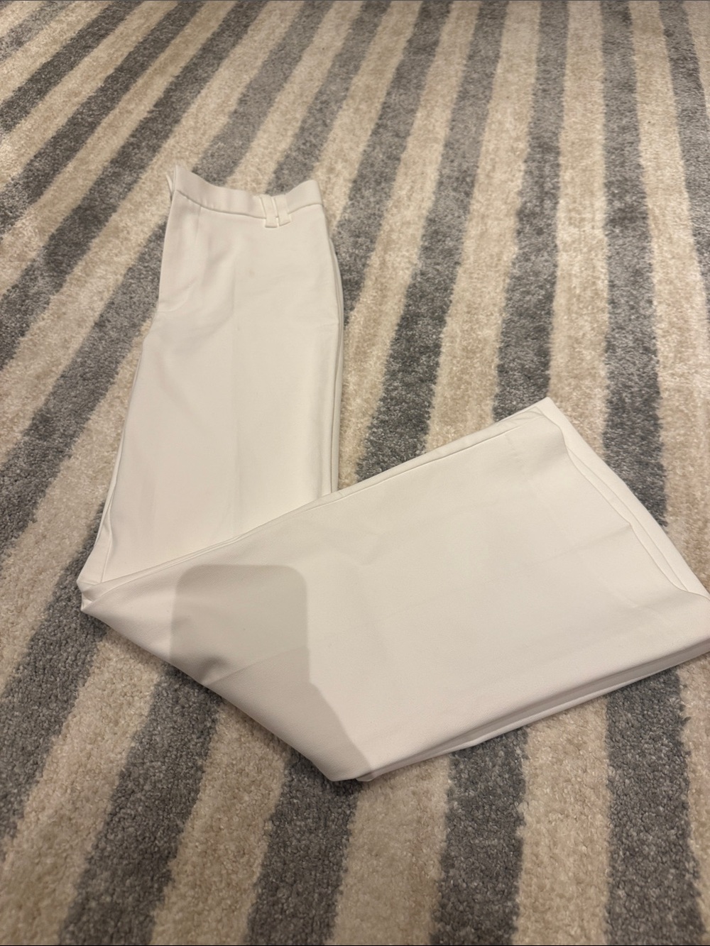 Zara White High-Waist Trousers
